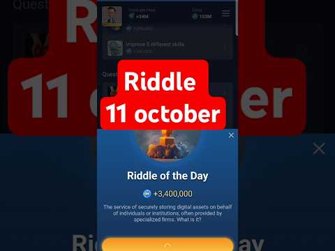 X Empire riddle of the day today 11 October | Musk empire riddleX