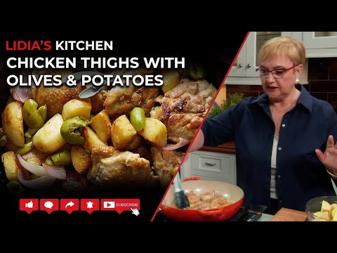 Chicken Thighs with Cerignola Olives & Potatoes