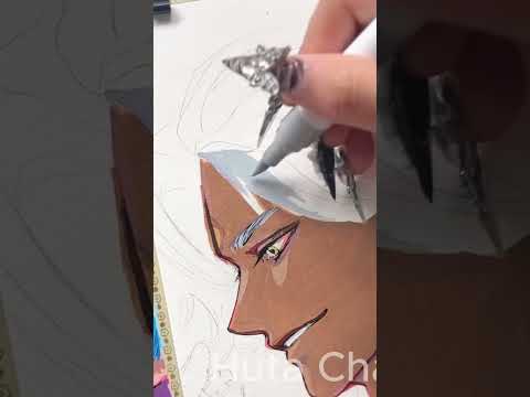 #2 ACRYLIC MARKER for The First Time | Draw 4 Characters in 1 Frame #shorts ts