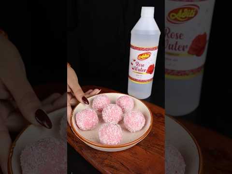 Instant Rose Coconut Laddu 🌹🥥  #shorts #coconutladdu #asmr #viralvideo