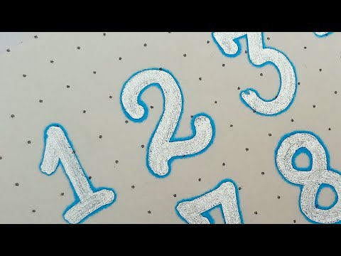 Numbers with Outline marker pen.  Satisfying video |