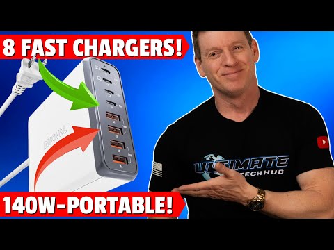 BEST FAST CHARGER IN 2024 -140W 8-Port Fast Charging Block-INTOVAL K44