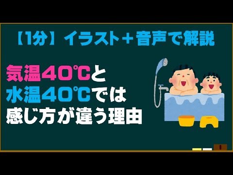 【1分】  同じ40℃でも水温・気温で感じ方が異なるのはなぜ？  【ためになる身近な科学】