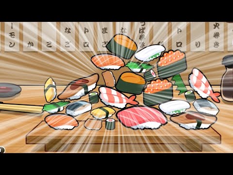 寿司を積み重ねて落とさないようにする変わったゲーム(SUSHI落とし)