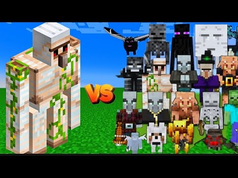 GOLEM vs MINECRAFT MOBS - EPIC MINECRAFT BATTLE