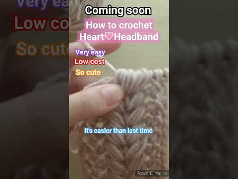 Very easy！How to crochet a HEART♡headband #crochet #knitheadband #knitting #begginer