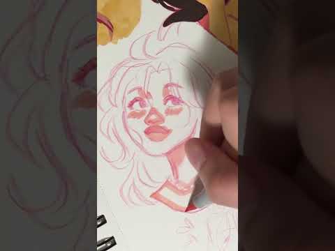 coloring a sketch with ohuhu markers #art #drawing