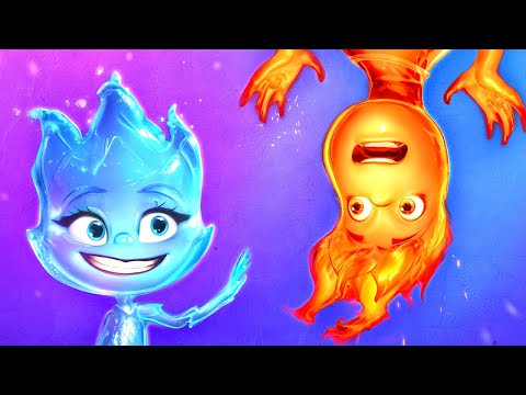 Ember and Wade from ELEMENTAL Switched Elements! Fire vs Water: Funny Situations by Elements