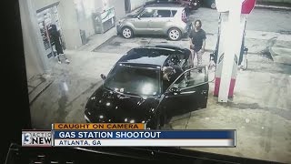 A gas station shootout in Atlanta caught on camera