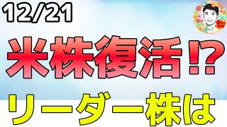 下落からいち早く戻したリーダー株は⁉【12/21 米国株ニュース】