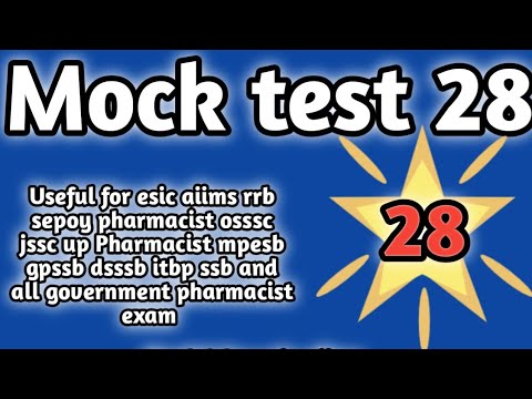 mock test28 forgovernmentpharmacistexam preparation#rrbpharmacistexam#ossscpharmacistandmphwexam2024