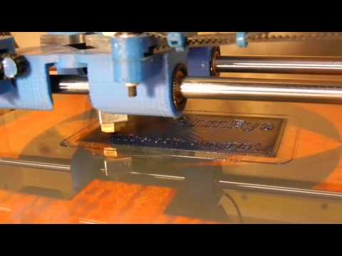 First attempt 3D printing a business card with my Reprap Mendelmax