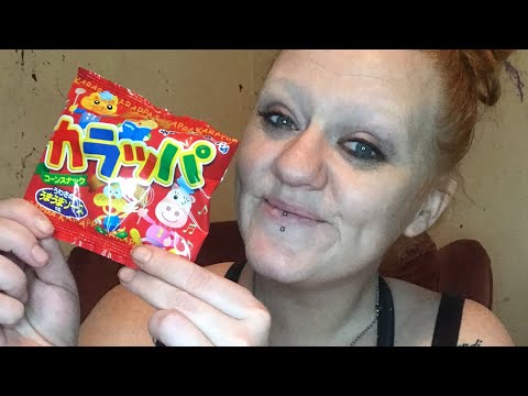 Trying Japanese snacks