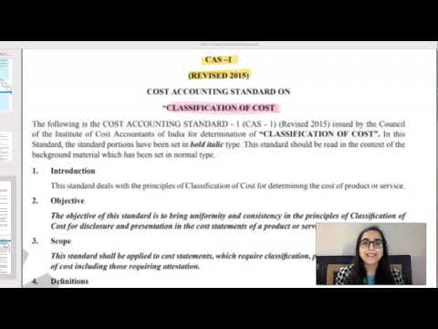 CAS 1: CLASSIFICATION OF COST | CMA FINAL | COST AND MANAGEMENT AUDIT | PAPER-17 | GROUP 4