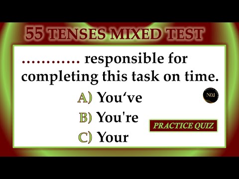 55 test - English Mixed Quiz | English Grammar - All Tenses Quiz in English | No.1 Quality English