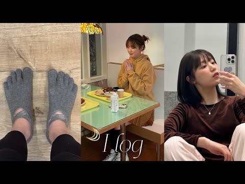 vlog🖤髪染めた,vegan中華🐼大盛り,ootd🫡