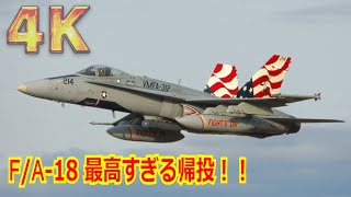 【4K】ど肝を抜く迫力の飛行に観客のテンションMAX！！米海兵隊 F/A-18レガシーホーネットが皆の期待に応え何度もサービスフライト /外来機帰投 2024/11/17【岐阜基地航空祭2024】