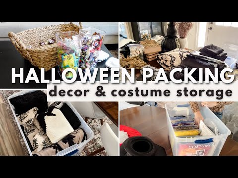 HALLOWEEN DECOR STORAGE TIPS | How To Pack And Organize Halloween Decorations, Costumes, & Candy