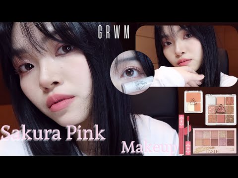 𝑮𝑹𝑾𝑴 春季粉粉嫩嫩櫻花妝容🌸✨cherry blossom makeup look| 3ce delightful 眼影,blackrouge 唇泥| Film by Sannn.珊