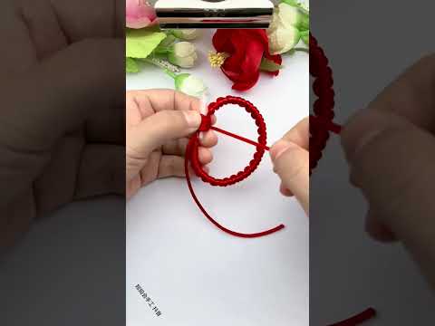 Zero foundation Red rope that can be learned in one go Rope braiding skills sharing Hand-woven z