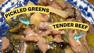 Chinese Pickled Mustard Greens with Beef | Wally Cooks Everything