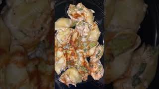 Chicken & Broccoli Alfredo Stuffed Shells #dinner #airfried #homemade #explore #youtubeshorts