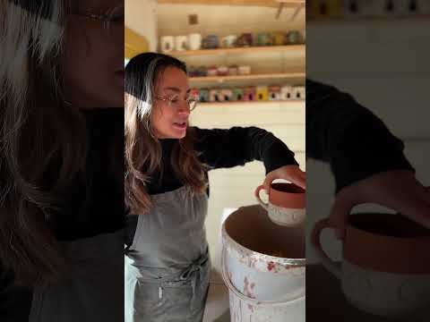 Glazing one of my celestial mugs in cobalt and opal glazes #shorts #ceramics  #glazing #pottery