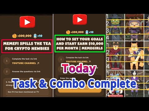 Memefi Task Code Today || Memefi Task & Combo 6 September