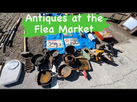 Antiquing at Jacksonville Fl Flea Market Shopping for Antiques & Vintage Treasure hunt with me video