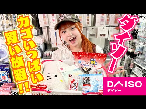 【ダイソー】制限なしでカゴいっぱい買い放題したので全部紹介します！！