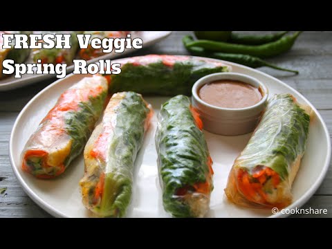 Fresh Veggie Spring Rolls with a Delightful Dipping Sauce