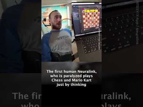 The first human Neuralink, who is paralyzed plays Chess and Mario Kart just by thinking.