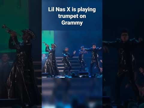 Lil Nas X is playing trumpet on Grammy 2019  while performing Rodeo with Nas