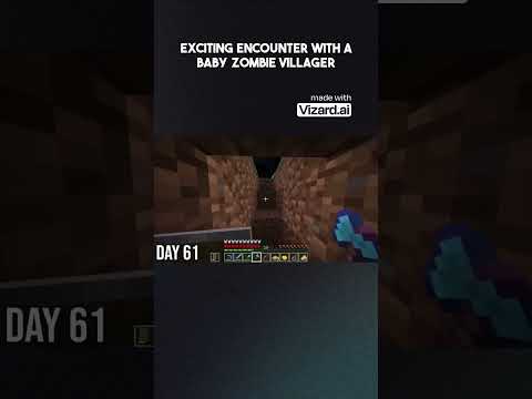 exciting encounter with a baby zombue villager #fyp #minecraft #shorts