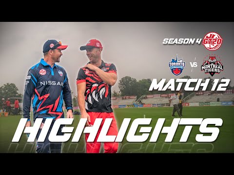 GT20 Canada Season 4 | Match - 12 | Toronto Nationals vs Montreal Tigers | Highlights