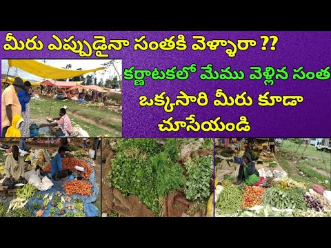 కర్ణాటకలో మేము వెళ్ళిన సంత || Santha | vegetable market || village market | vegetables at low price