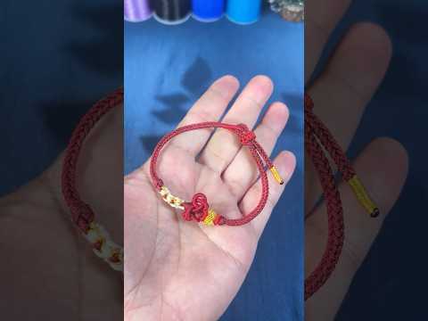 Hand-woven red rope. #diy #jewelry #Handwoven #bracelet