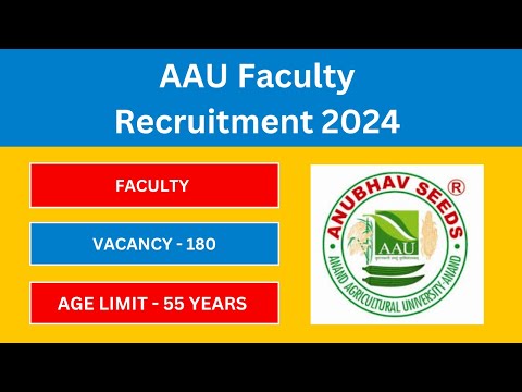 AAU Faculty Notification 2024 | AAU Vacancy, Salary, Eligibility 2024| Latest Government Jobs 2024