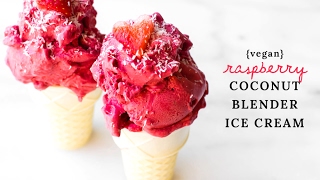 Raspberry Coconut Blender Ice Cream {banana free!}