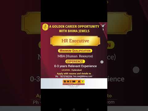 Job vacancies HR executives in Bima jewel in hyderabad #job #jobs