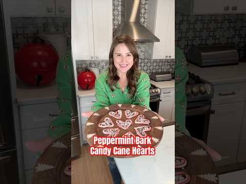 Peppermint Bark Candy Cane Hearts #Shorts #HolidayTreats #PeppermintBark #ChristmasTreats