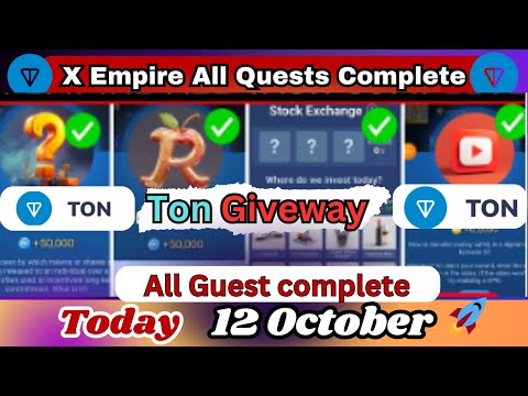 12 October All Quests Code X Empire | Riddle Of The Day | Rebus Of The Day | Ton Giveway  | ton