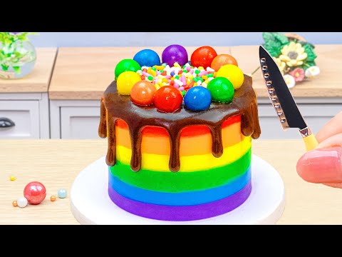 🎄How to Make Miniature Buttercream Cake Decorating ideas with Chocolate🎄Rainbow Pop it Cake Recipe