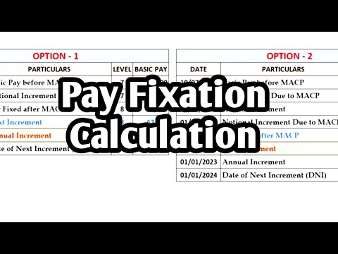 Pay Fixation calculation Option 1 option 2