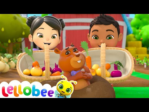 Sharing Veggies with Gopher! | 🌻Lellobee City Farm - Kids Playhouse Song Mix