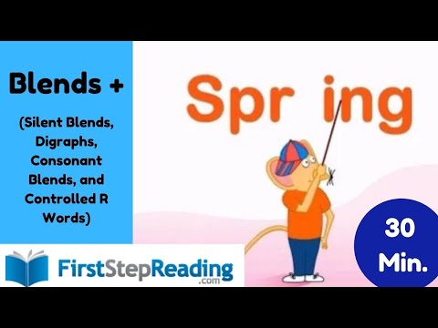 Blends /Silent Blends, Digraphs, and Controlled R, Bossy R, kindergarten, ESL