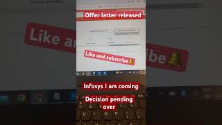 Infosys offer letter || infosys decision pending  #infosys #hiring #offerletter #career #youtube