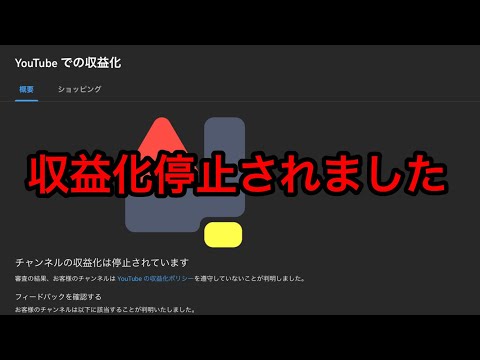 収益化が停止された件