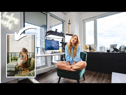 MY TINY OFFICE & BALCONY TOUR - How I Organize My 90 Square Foot Office In TORONTO ft. COZEY (2024)