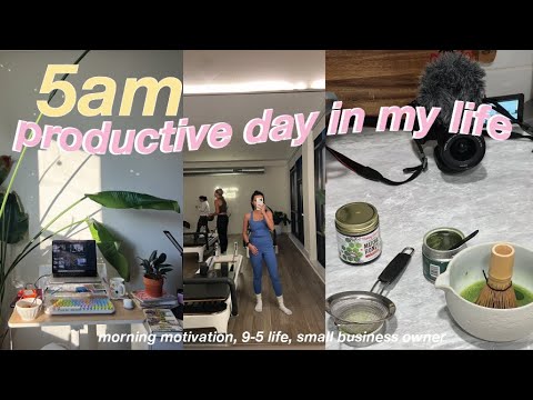 5AM PRODUCTIVE day in my life as a small biz owner with a 9-5 job // morning motivation, Azazie haul